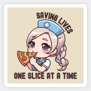 Funny Nurse Pizza Lover Magnet